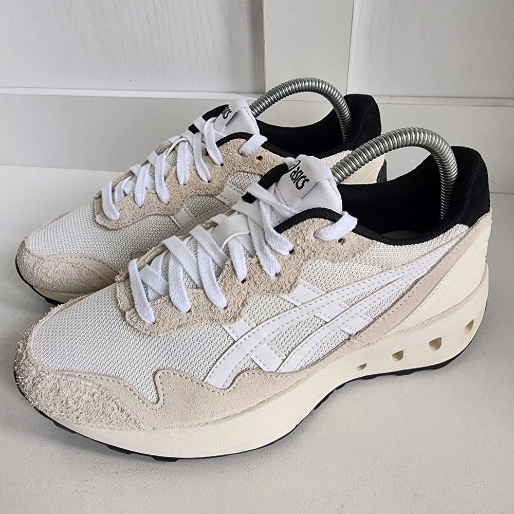 *ASICS Jogger X81 Birch White Suede Mesh Retro Sneakers 1203A346 Men 7/Women 8.5